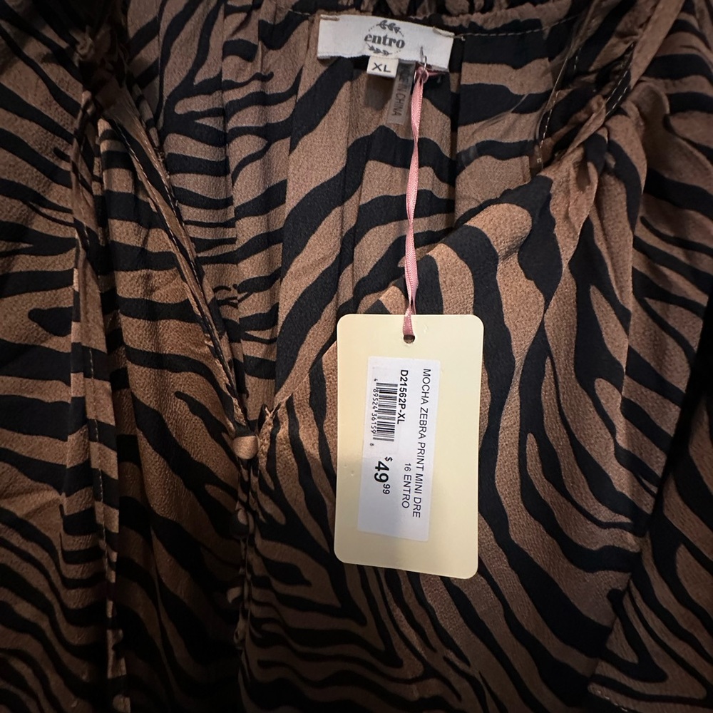 Zebra Print Ruffle Dress - Picture 2 of 2